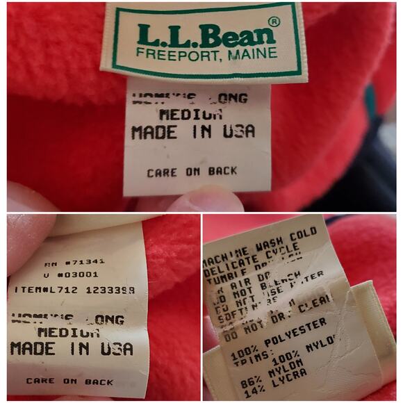 Vintage L. L. Bean Coral Pink 1/4 Snap Pullover Fleece Jacket Pockets Sz Medium - Picture 12 of 12